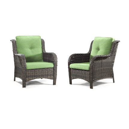 Outdoor Wicker Chair Rattan Patio Dining Chairs Set of 2 PE Wicker Patio Chairs