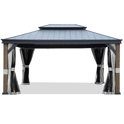 Wood-Grain Hardtop Gazebo