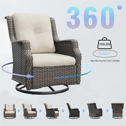 Outdoor Swivel Rocker Patio Chair - 360 Degree Patio Swivel Glider Chair