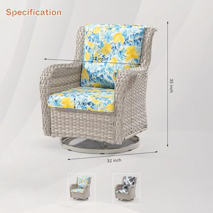 Outdoor Swivel Rocker Wicker Chair