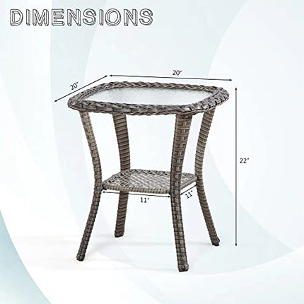 Wicker Outdoor Side Table