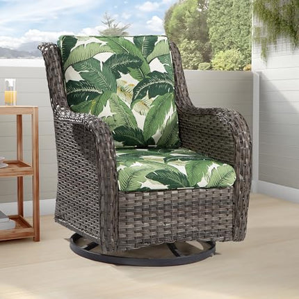 Outdoor Swivel Rocker Wicker Chair