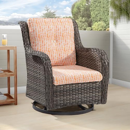 Outdoor Swivel Rocker Wicker Chair