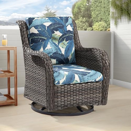 Outdoor Swivel Rocker Wicker Chair