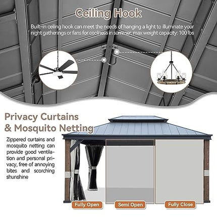 Wood-Grain Hardtop Gazebo