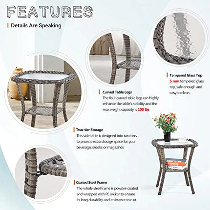 Wicker Outdoor Side Table