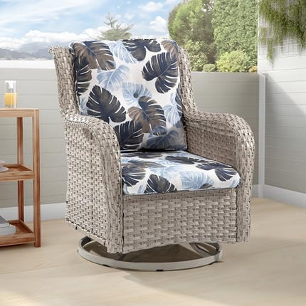 Outdoor Swivel Rocker Wicker Chair