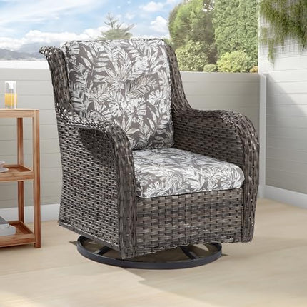 Outdoor Swivel Rocker Wicker Chair