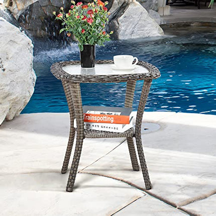 Wicker Outdoor Side Table