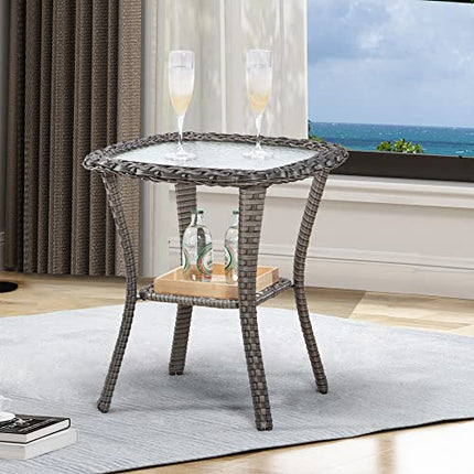 Wicker Outdoor Side Table