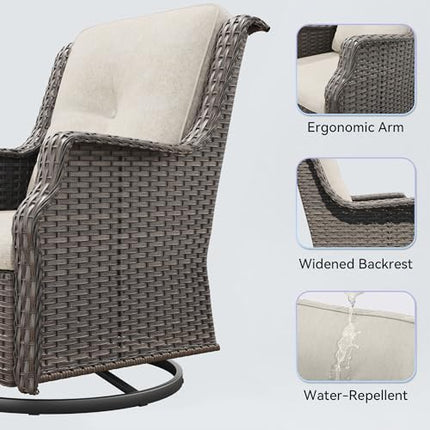 Outdoor Swivel Rocker Patio Chair - 360 Degree Patio Swivel Glider Chair