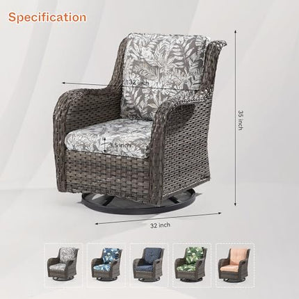 Outdoor Swivel Rocker Wicker Chair