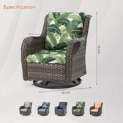 Outdoor Swivel Rocker Wicker Chair