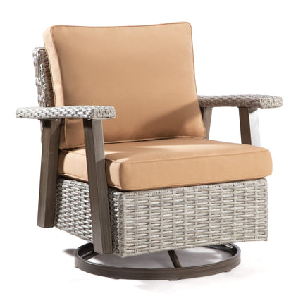 Outdoor 360 Degree Swivel Rocker Chair Patio Rattan Chair