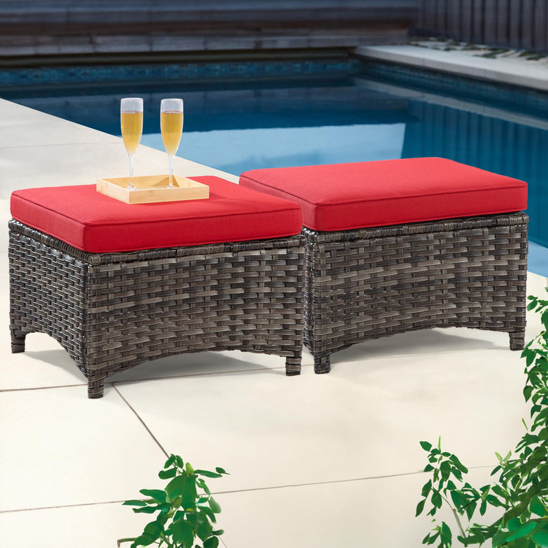 Practical Ottomans Set - Ideal partner for your patio furniture