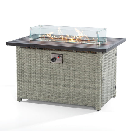 Rattan Propane Fire Pit Table