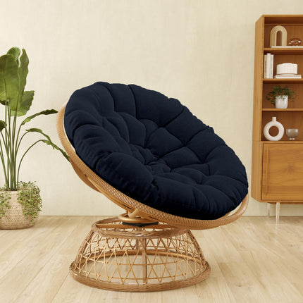 Wicker Papasan Chair with Cushion and 360 Degree Swivel Base