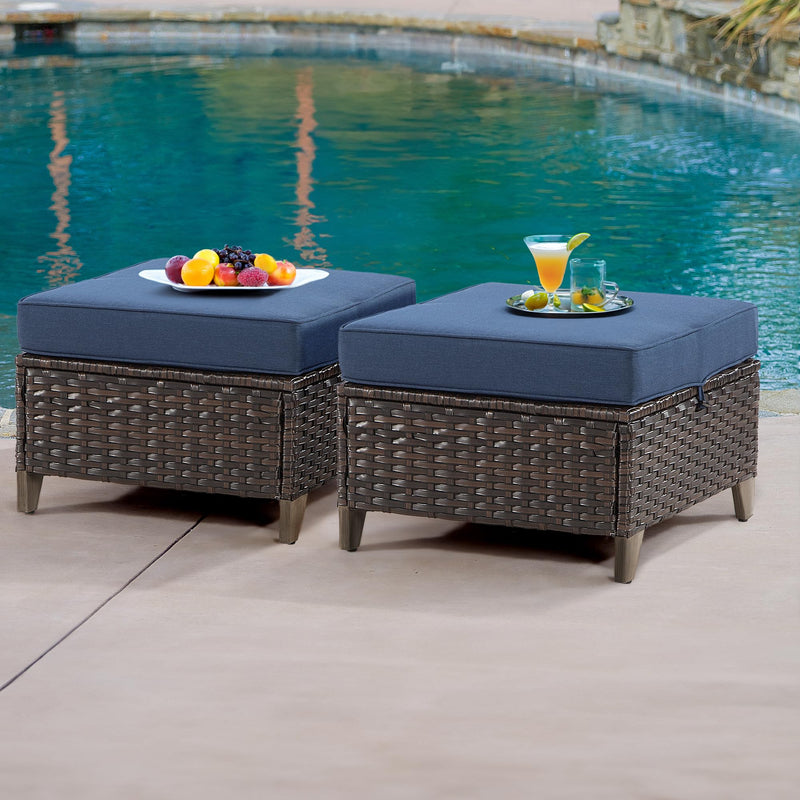 Practical Ottomans Set - Ideal partner for your patio furniture