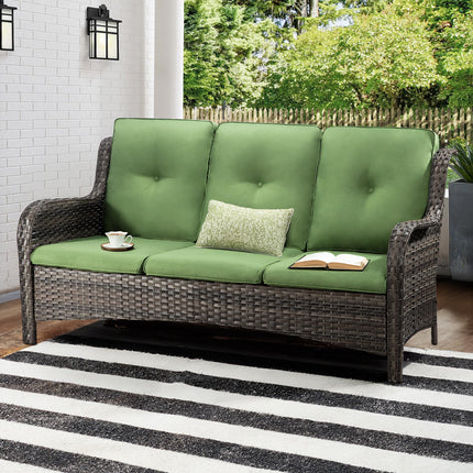 Outdoor Patio Couch Wicker Sofa - 3 Seater Rattan Sofa