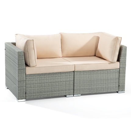 2 Pieces Outdoor Patio Couch Set