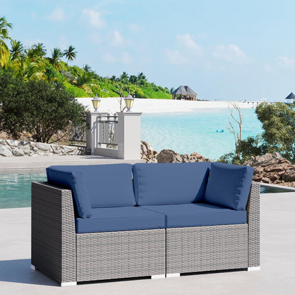 2 Pieces Outdoor Patio Couch Set