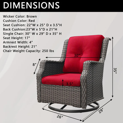 Outdoor Swivel Rocker Patio Chair - 360 Degree Patio Swivel Glider Chair