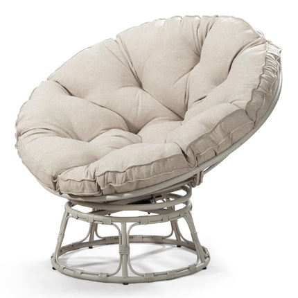 Papasan Chair with Cushion and 360 Degree Swivel Base