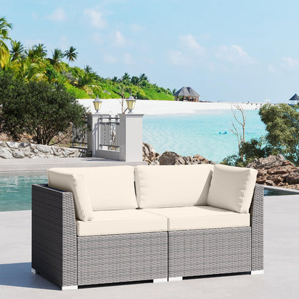 2 Pieces Outdoor Patio Couch Set