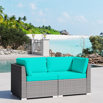 2 Pieces Outdoor Patio Couch Set