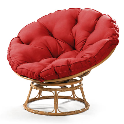 Papasan Chair with Cushion and 360 Degree Swivel Base