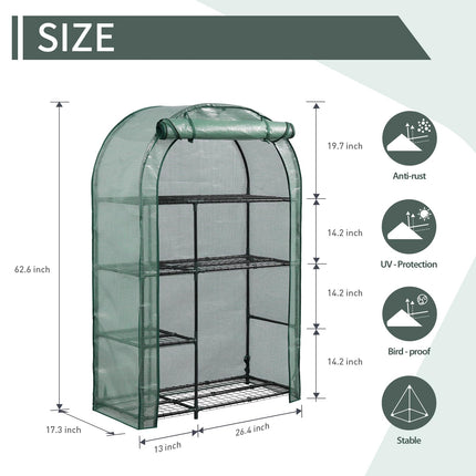 Mini Greenhouse 62" x 39" x 17" for Indoor Outdoor