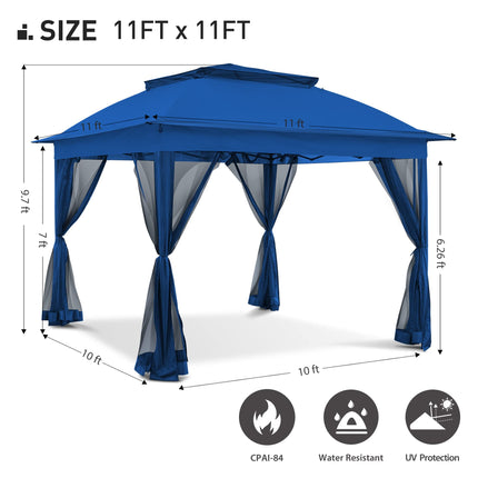 Gardenbee 11'x11' Pop Up Gazebo for Patios Gazebo Canopy Tent