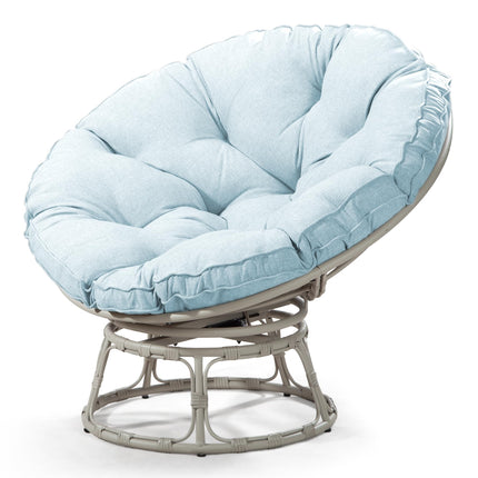 Papasan Chair with Cushion and 360 Degree Swivel Base