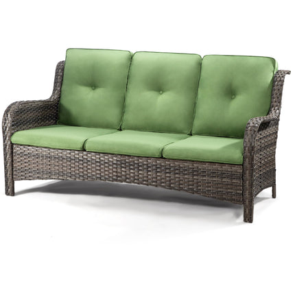 Outdoor Patio Couch Wicker Sofa - 3 Seater Rattan Sofa