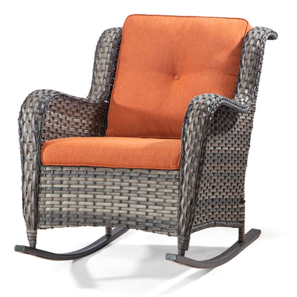 Gardenbee Patio Wicker Rocking Chair- Rattan Rocker Chair