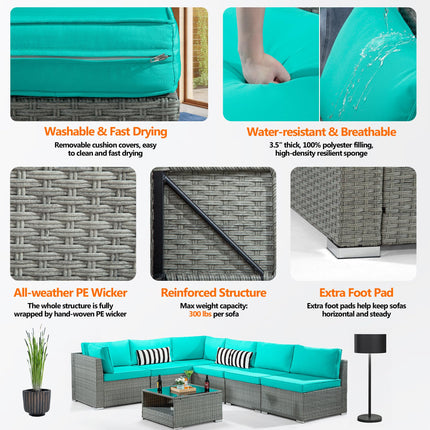 2 Pieces Outdoor Patio Couch Set