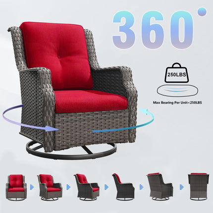 Outdoor Swivel Rocker Patio Chair - 360 Degree Patio Swivel Glider Chair