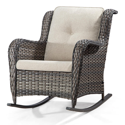 Gardenbee Patio Wicker Rocking Chair- Rattan Rocker Chair