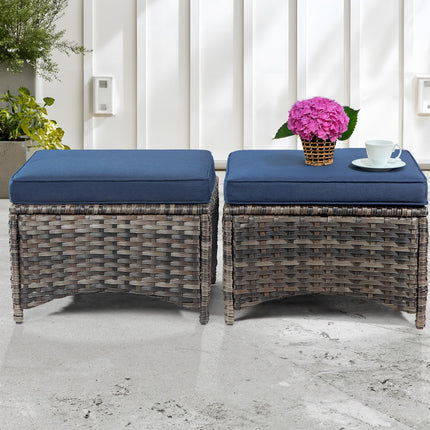 Outdoor Swivel Rocker Chairs Set of 2 and Matching Side Table