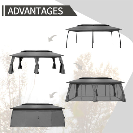 Gardenbee Outdoor Patio Gazebo 10'x20'