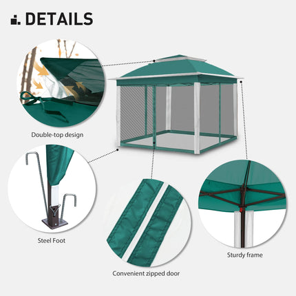 Gardenbee 11'x11' Pop Up Gazebo for Patios Gazebo Canopy Tent