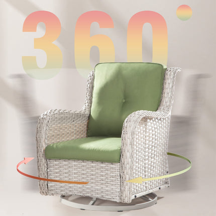 Outdoor 360 Degree Swivel Rocker Patio Chairs Sets of 2 and Matching Side Table