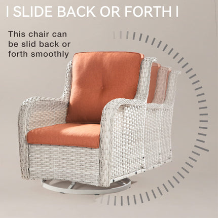 Outdoor 360 Degree Swivel Rocker Patio Chairs Sets of 2 and Matching Side Table